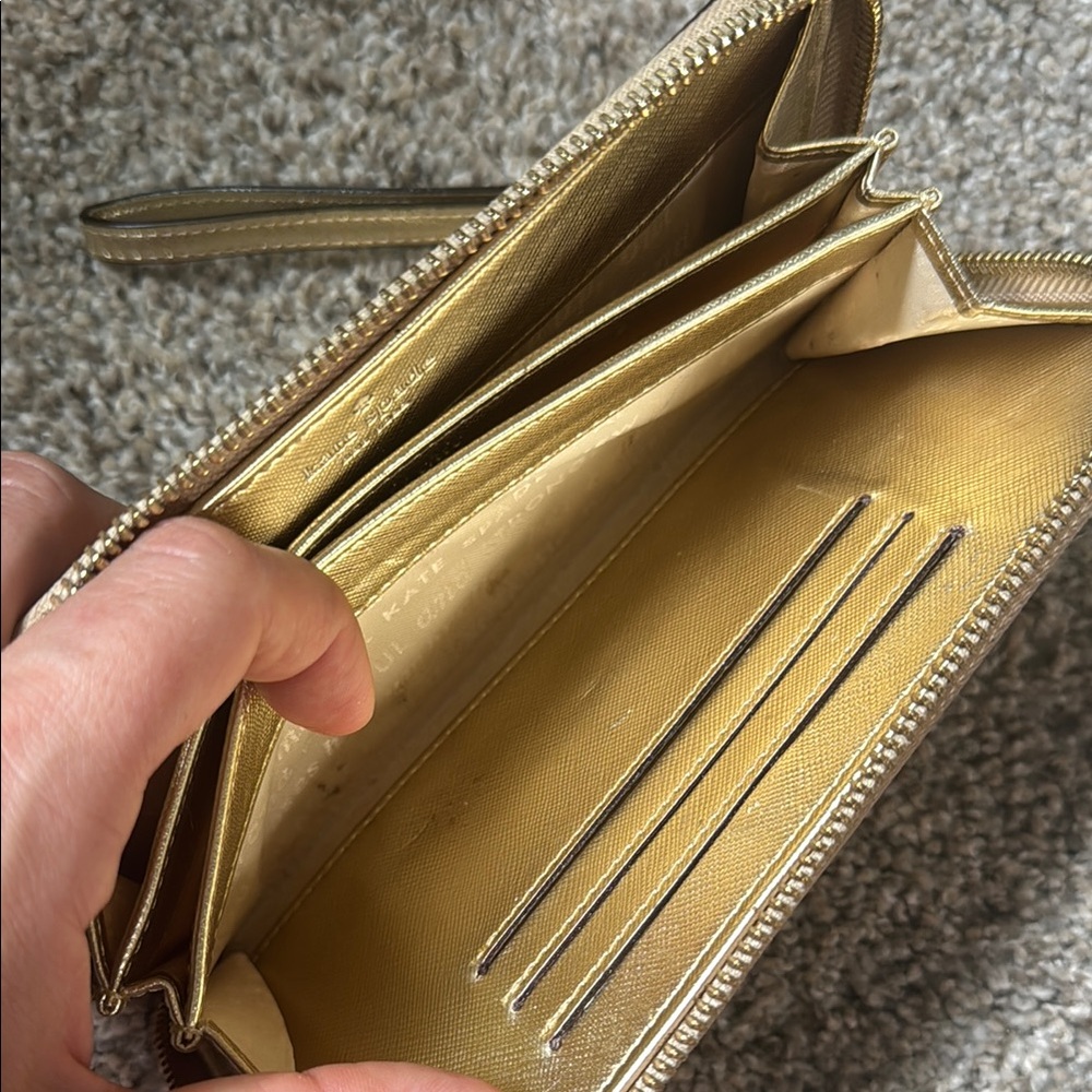 kate spade Metallic Gold Wristlet Wallet - Picture 7 of 9
